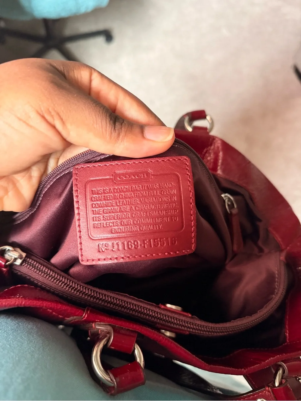 Coach Ashley Red Patent Leather Carryall - 2012